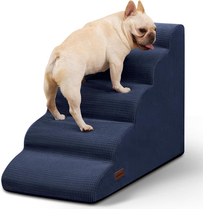 Aodisman 3-Step Dog Ramp and Stairs for Sofa and Chair - Non-Slip Sturdy Pet Steps for Small Dogs and Cats,15.7" H,Grey