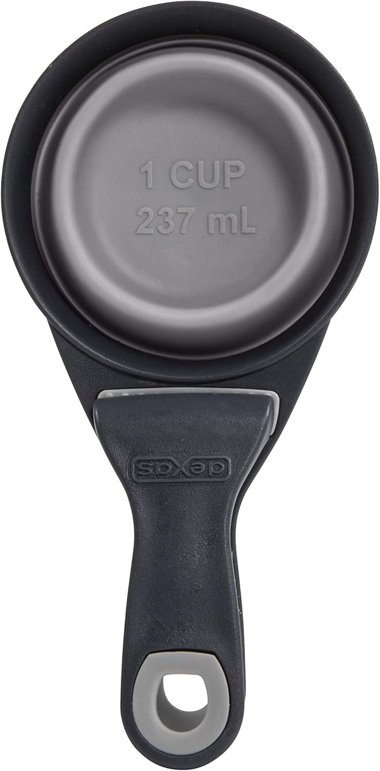 Dexas Pets Collapsible KlipScoop Collapsible Dry Dog Food Scoop and Dog Food Bag Clip, 1 Cup Capacity, Pro Blue