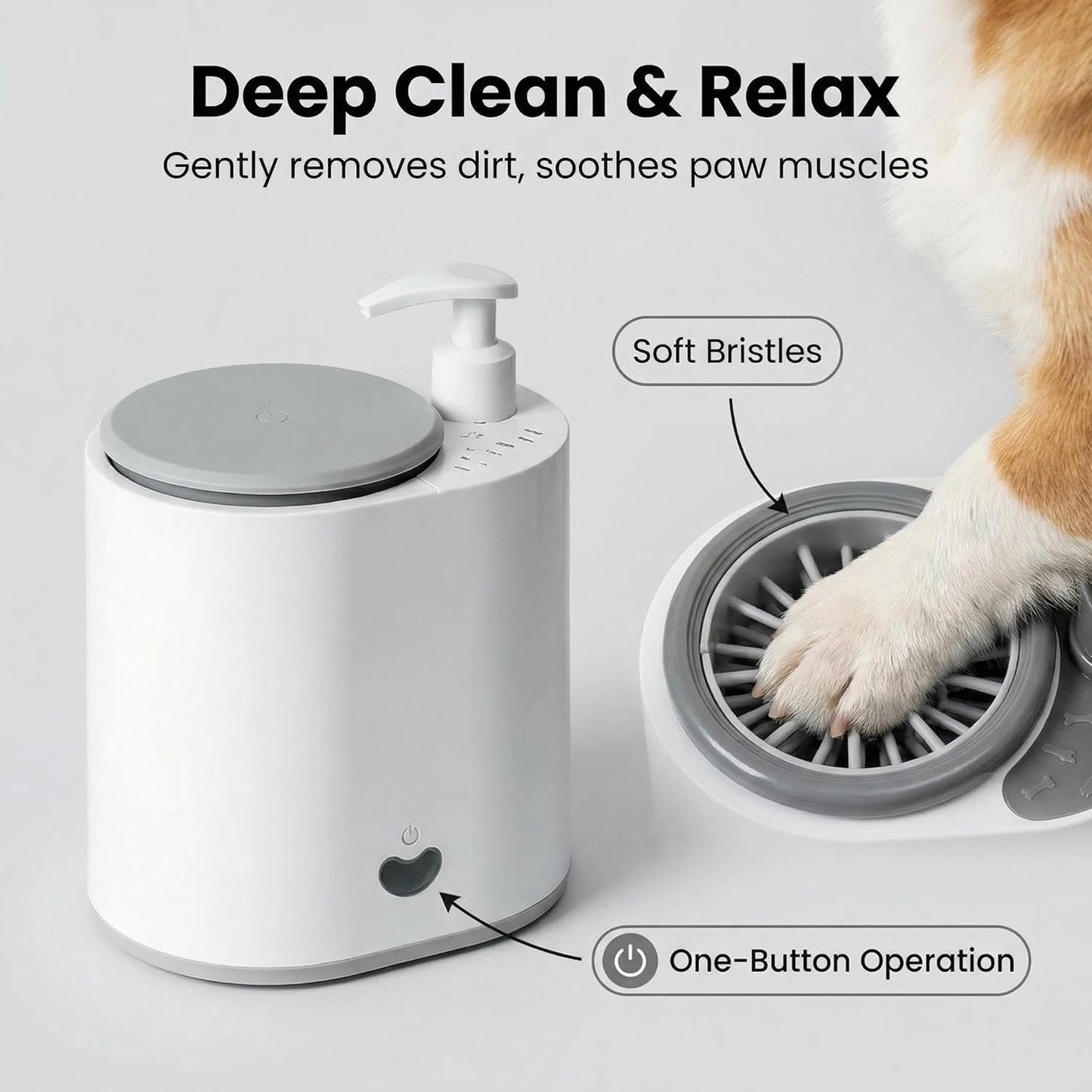 Winb Electric Dog Paw Cleaner and Massager, Portable USB Rechargeable Paw Washing Cup, Automatic Foot Cleaning Machine for Small Dogs