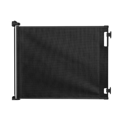 Retractable Baby Gate Perma Child Safety 33" Tall x 55” Wide, Mesh, for Stairs, Doorways, Dogs, Pets, Indoor, Outdoor, One-Handed Operation, Locking, Easy Install, Hardware Mount, Black