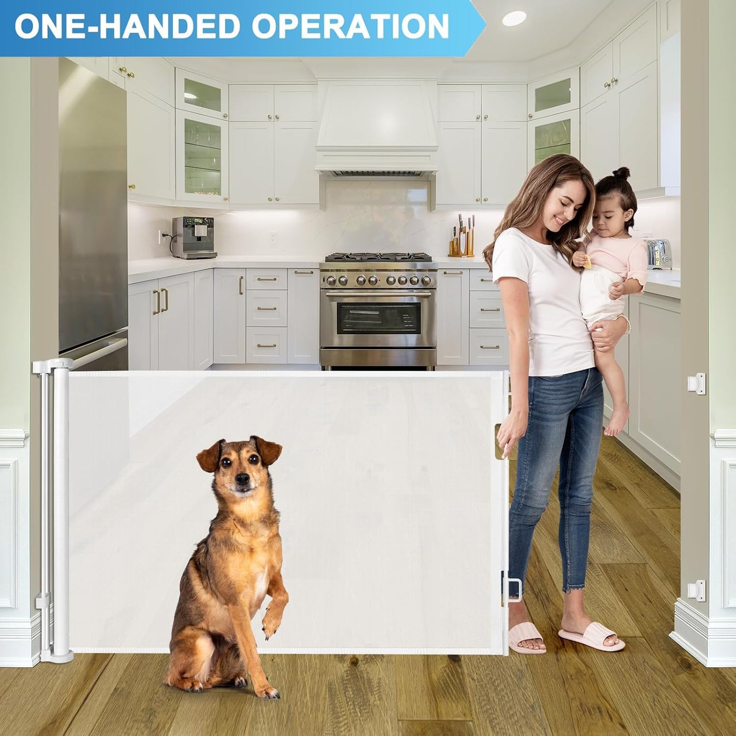 Extra Wide Baby Gate for Large Openings Retractable Baby Gates Indoor Outdoor Extra Long Dog Gate for Doorway Stair Gates for Kids or Pets Extra Large Dog Gate for Stairs