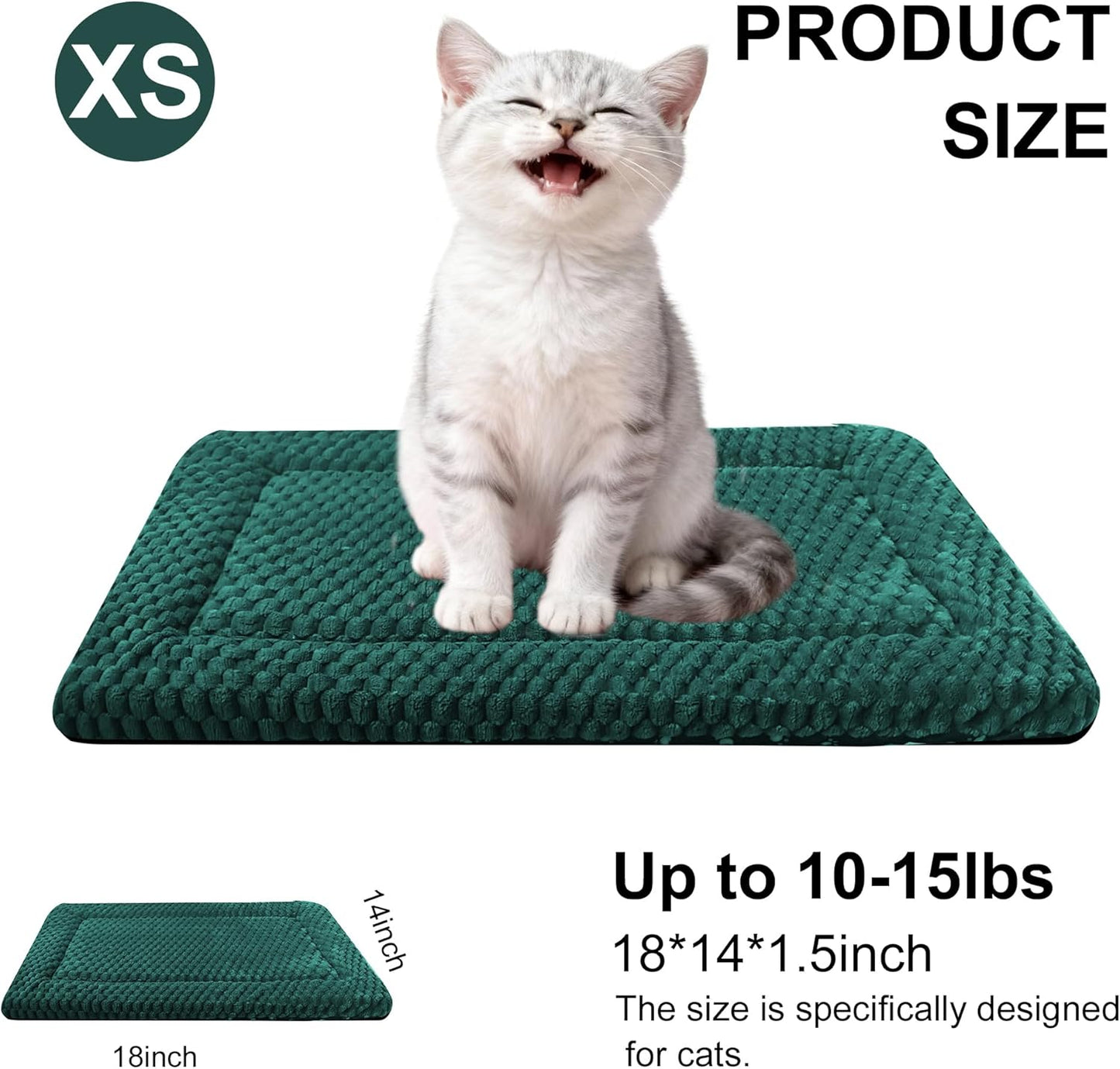 Dog Bed Mat, Reversible Crate Pad & Cute Dog Bed - Machine Washable Kennel Mat with Ultra Soft for Small Dogs (Cool/Warm), 24" x 18", Grey&Star