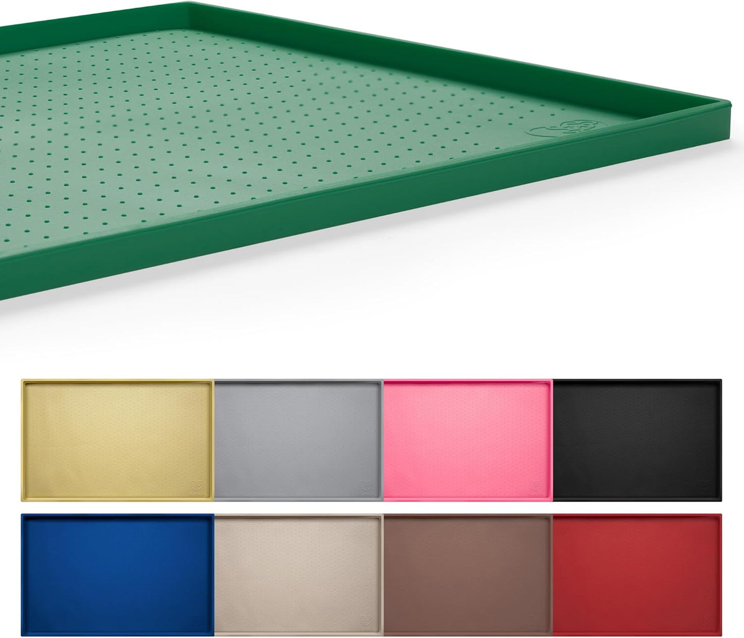 Hubulk Dog Feeding Mat,100% Waterproof Food Grade Silicone Pet Food and Water Bowl Placemat,Dishwasher, High Raised Edge to Prevent Spills,Nonslip Tray to Stop Messes on Floor (19"x12"x0.5", Grey)