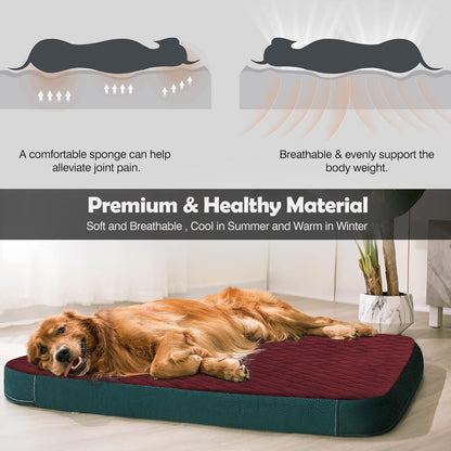 Large Dog Bed, High Density Foam, Good Resilience for Enough Cushion to Large Dogs Such as Great Dane, 47 * 39 Inches Widen Pet Bed, Non Slip Bottom with Removable Washable Cover