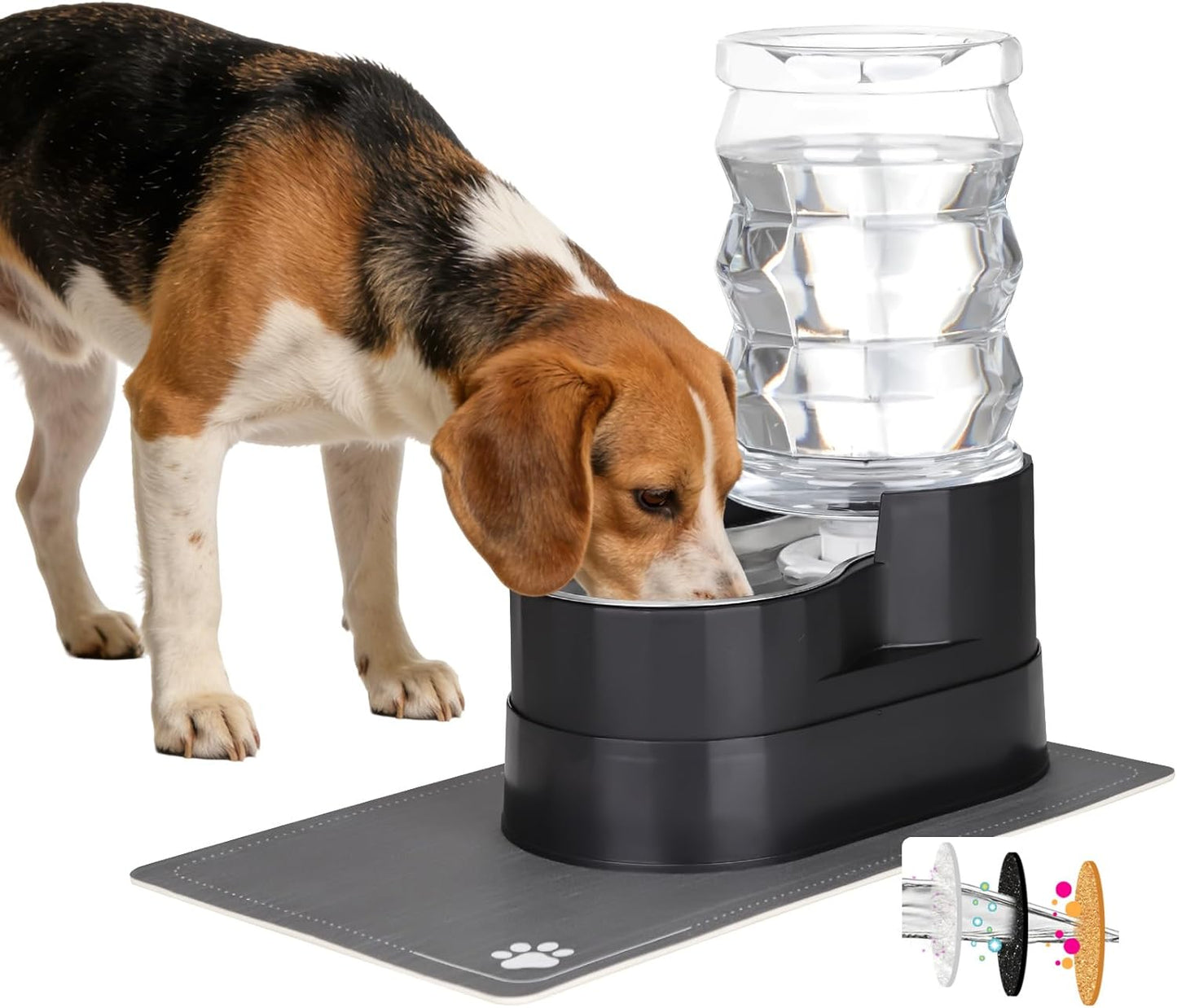 RIZZARI 8L Elevated Pet Water Dispenser – Stainless Steel Gravity Waterer with Auto-Refill Design for Medium and Large Dogs & Senior Pets -Comfortable Drinking Height for Living Rooms,Multi-Pet Homes