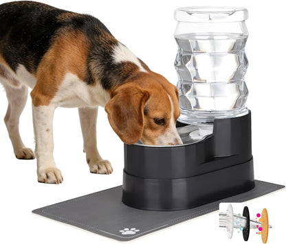 RIZZARI 8L Elevated Pet Water Dispenser – Stainless Steel Gravity Waterer with Auto-Refill Design for Medium and Large Dogs & Senior Pets -Comfortable Drinking Height for Living Rooms,Multi-Pet Homes