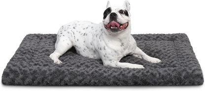 Washable Dog Bed Mat Ultra Soft Dog Crate Pad Comfy Fluffy Pet Kennel Beds Sleeping Mattress for Large Jumbo Medium Small Dogs, 36 x 23 Inch, Gray