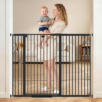 AiWMGL 40.55" Tall, 53.74-61.61 Inch Wide, 1.37" Ultra Narrow Spacing Dog Pet Baby Gate Indoor for Doorway Hallway, Pressure Mounted 54 55 56 57 58 59 60 61 Inches Wide
