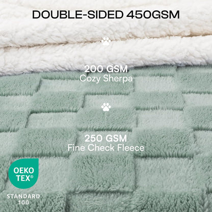 Luciphia Waterproof Dog Blanket, Leakproof Small Pet Blanket for Couch Sofa Bed Furniture Cover Protector, Washable Soft Sherpa Fleece with 3D Jacquard, Cozy Calming Reversible, Gray White, 40"x28"