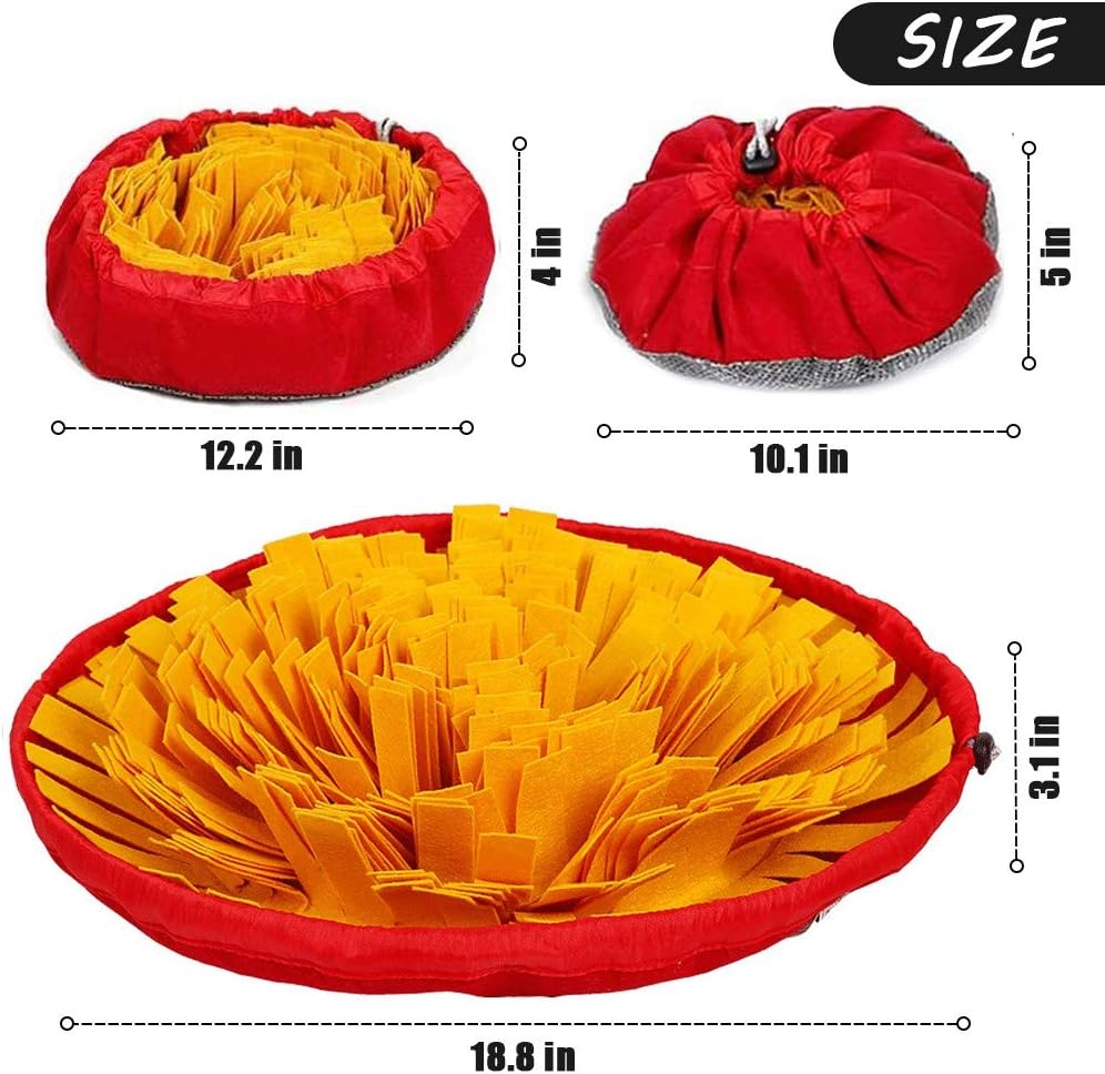 AWOOF Pet Snuffle Mat for Dogs, Interactive Feed Game for Boredom, Encourages Natural Foraging Skills for Cats Dogs Bowl Travel Use, Dog Treat Dispenser Indoor Outdoor Stress Relief