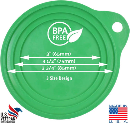 Keep Your Dog and Cat Food Fresh - Pet Food Can Cover Lids - Made in USA, Sold by Vets - Fits Small, Medium and Large Cans - BPA-Free