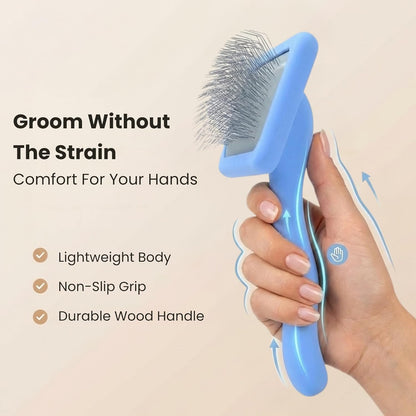 We Love Doodles Large Slicker Brush & Lavender Detangler Spray Pack - for Long-Haired Dogs, Dog Leave-In Conditioner for Reducing Mats, Knots & Tangles, Dematting & Conditioning Kit, 16 oz