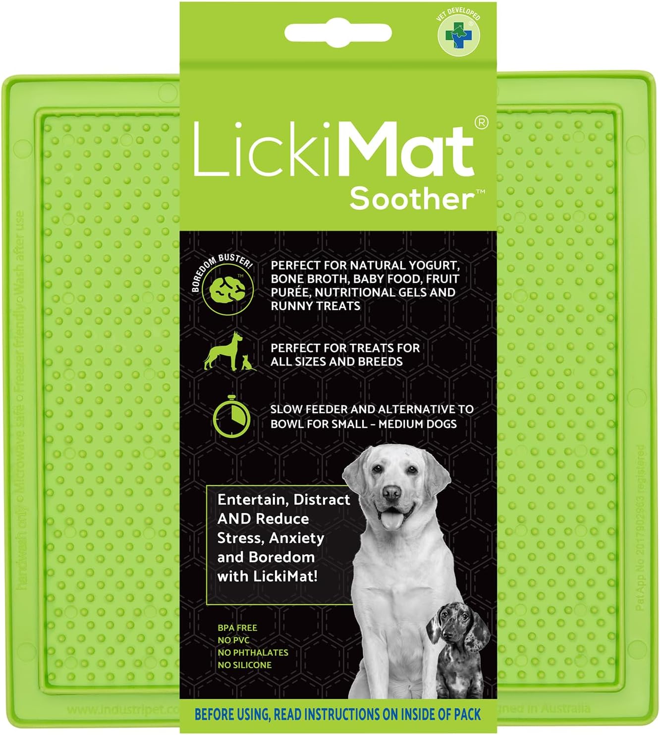 LickiMat Classic Soother Slow Feeder for Dogs Lick Mat Boredom Anxiety Reducer Perfect for Food Treats Yogurt Liquid Food Peanut Butter Fun Alternative to a Slow Feed Dog Bowl, Turquoise
