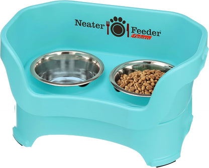Neater Pet Brands Neater Feeder Deluxe Mess Proof Dog Bowls Elevated for Large Dogs Over 40 lbs, Made in USA, No Spill Raised Dog Food Bowl Stand Feeding Station, Food and Water Bowl Set, Black