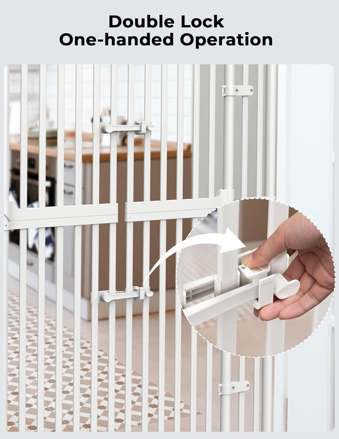 Extra Tall Cate Gate for Doorway: Pressure Mount 74.8"-90.5" Tall Cat Gate for Pets in Extra 30.3"-47.2" Width No Wall Drilling No Toddler for Indoor Stairs Hallway Room Safety Barrier