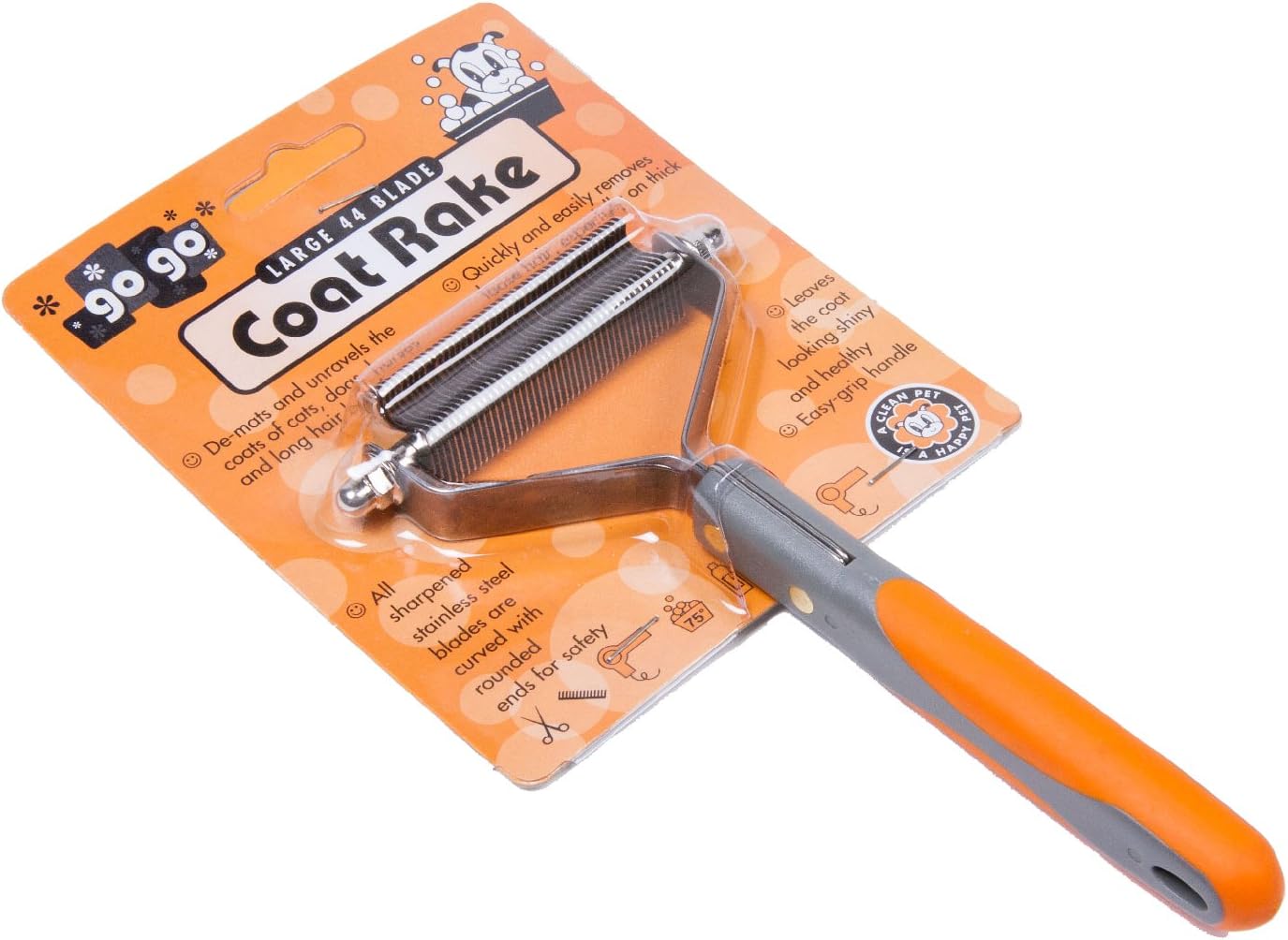 GoGo Pet Products 13-Blade Super Deshedder Coat Rake Pet Grooming Tool, Small