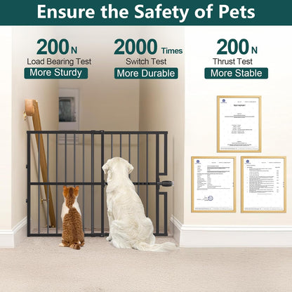 10-Second Quick Install Pressure Mounted Dog Gate for Pets and Kids,Adjustable 29'' to 43'' Wide Metal Pet Gate for Doorways Stairs,No Drilling,Expandable,30'' Tall Indoor Portable Safety Baby Gate