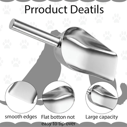 1 Cup Dog Food Scoop Stainless Steel Pet Food Scoop with Long Handle Thickened Precision Scale Cat Scoops Easy to Clean for Wet Dry Foods And Kitchen Use Dishwasher Safe