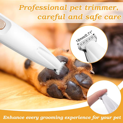 Palksky Dog Clippers for Grooming - 2 in1 Upgraded Electric Dog Paw Trimmer with Nail Grinder, Rechargeable Waterproof Paw Trimmer with Led Display for Dogs Paws, Ears, Face, Rump & Eyes
