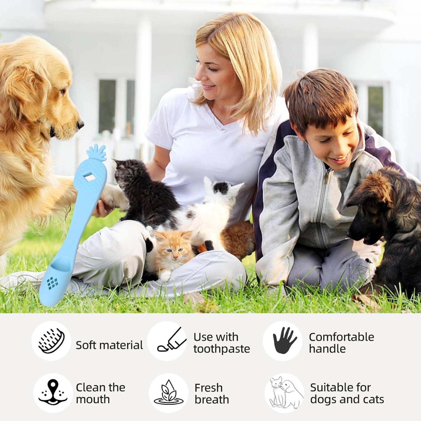 Yellow Pineapple-Shaped Dog Finger Toothbrush Soft TPR Anti-Slip Dog Finger Toothbrush Cover Cat Fingerbrush Tooth Cleaning Tool Pet Dental Care Toothbrush for Dogs and Cats 5.98in/15.2cm