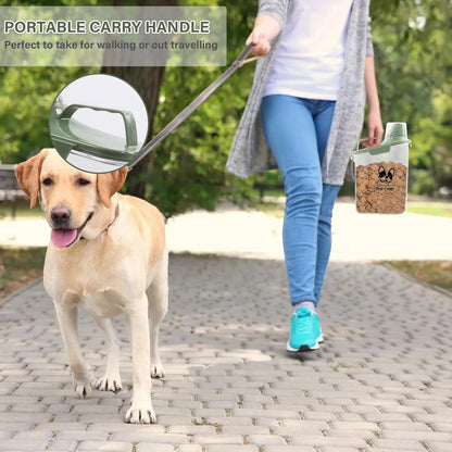 Dog Food Storage Container Airtight Portable Dog Food Container with Handled Lid and Pour Spout,Food Storage for Dog Dry Food Small Pet Food Container with Measuring Cup for Home, Travel,2.8L