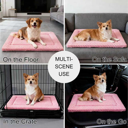 Dog Bed Mat, Reversible Crate Pad & Cute Dog Bed - Machine Washable Kennel Mat with Ultra Soft for Small Dogs (Cool/Warm), 24" x 18", Grey&Star