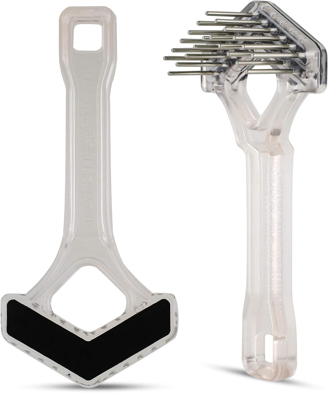 Mini-Rake V-Shaped with 1" Long Double-Row Rotating Teeth (AquaBlue)