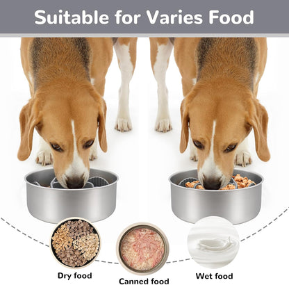MateeyLife Slow Feeder Dog Bowls 2PCS, Anti-Choking Puzzle Dog Food Bowls, Anti-Slip Interactive Feeding Slow Down Eating, Bloat Stop Maze Dishes for Medium Breeds Pink&Purple