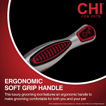 CHI for Dogs 2 in 1 Dematting and Deshedding Rake, Dual Head Dog Grooming Tool with Wide Tooth Dematting Rake and Fine Deshedding Rake, Detangler Comb for Thick Double and Long Dog Coat