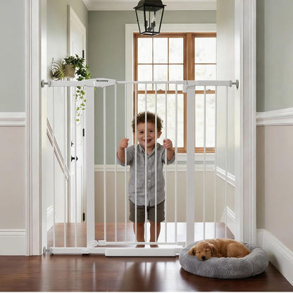 Mumeasy 36" High Extra Tall Dog Gate, 29.6"-40.5" Wide Pressure Mounted Tall Baby Gate for Dog, Auto Close Pet Gate with Door for Stairs,Doorways,House,Black