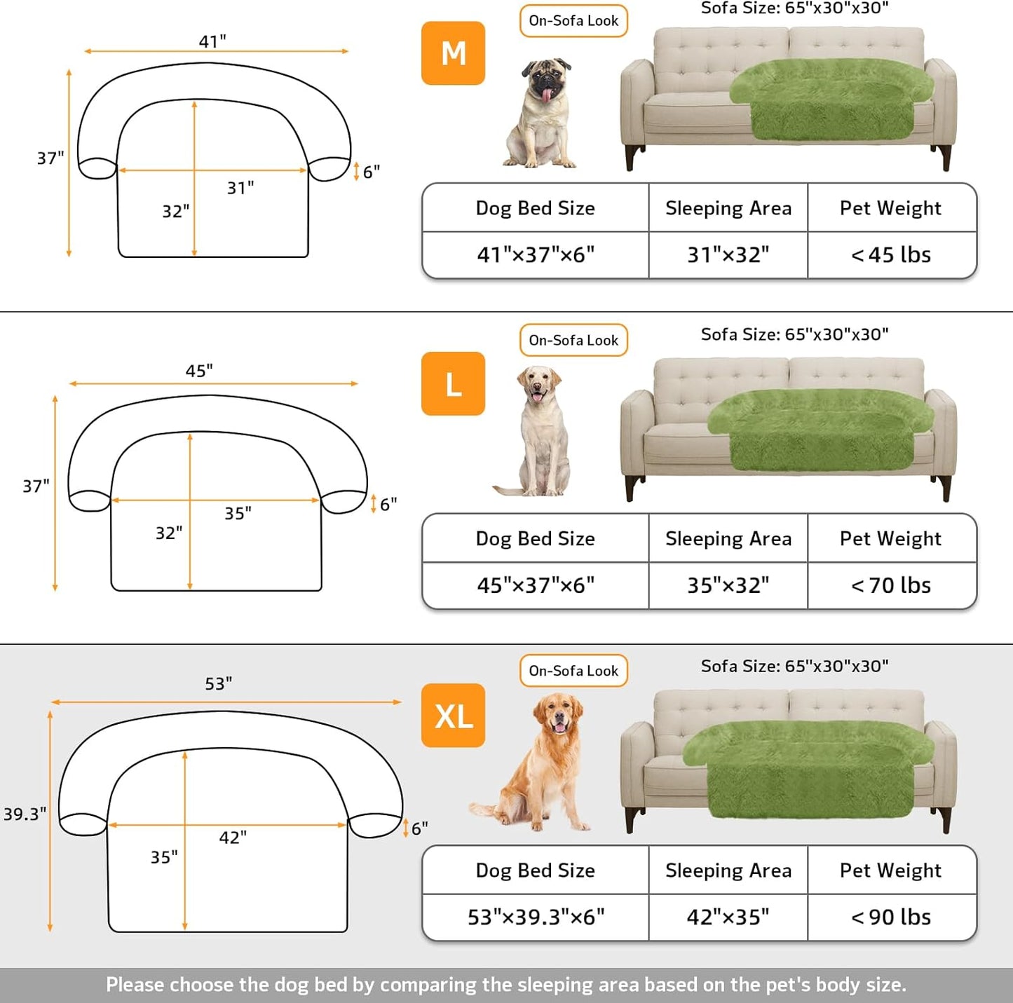 Calming Dog Bed Fluffy Plush Dog Mat for Furniture Protector with Removable Washable Cover for Large Medium Small Dogs and Cats (Large, Light Grey)