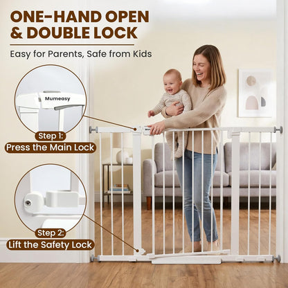 Mumeasy 36" High Extra Tall Dog Gate, 29.6"-40.5" Wide Pressure Mounted Tall Baby Gate for Dog, Auto Close Pet Gate with Door for Stairs,Doorways,House,Black