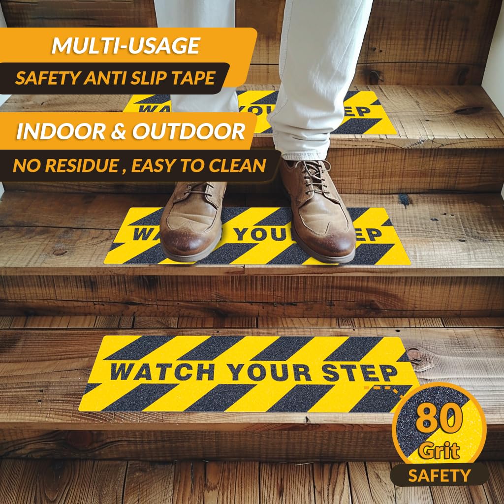 LifeGrip Stair Treads Non-Slip (15PCS), Anti Slip Transparent Stair Treads Tape for Indoor Wooden Step (4"X30"X15P-Treads)