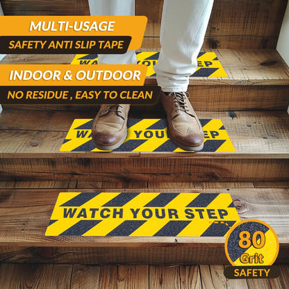 LifeGrip Stair Treads Non-Slip (15PCS), Anti Slip Transparent Stair Treads Tape for Indoor Wooden Step (4"X30"X15P-Treads)