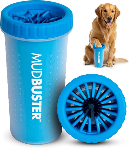 Dexas MudBuster Medium Dog Paw Cleaner in Fuchsia - Fits 1.5"-2.5" Wide Paws, Portable Paw Washer for Muddy Paws, Dog Paw Cleaning Cup with Gentle Silicone Bristles, Quick Clean Pet Paw Washer