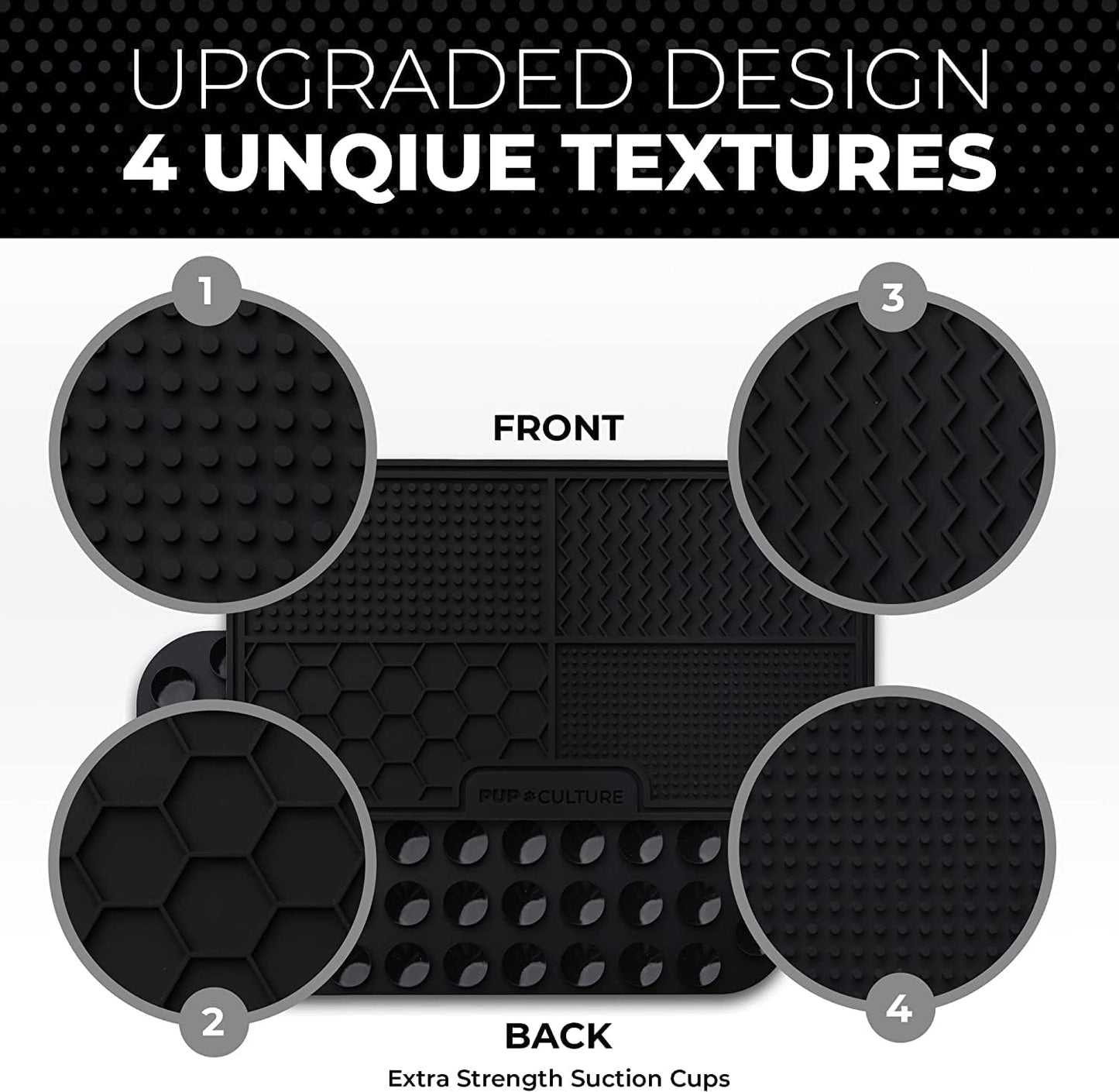 Pup Culture Dog Lick Mat for Dogs, Feeding Pad for Anxious Pets Plus 4 Different Puzzles for Mental Stimulation for Dogs - Supports Mental, Dental, and Digestive Health, Bite Resistant and Heavy Duty