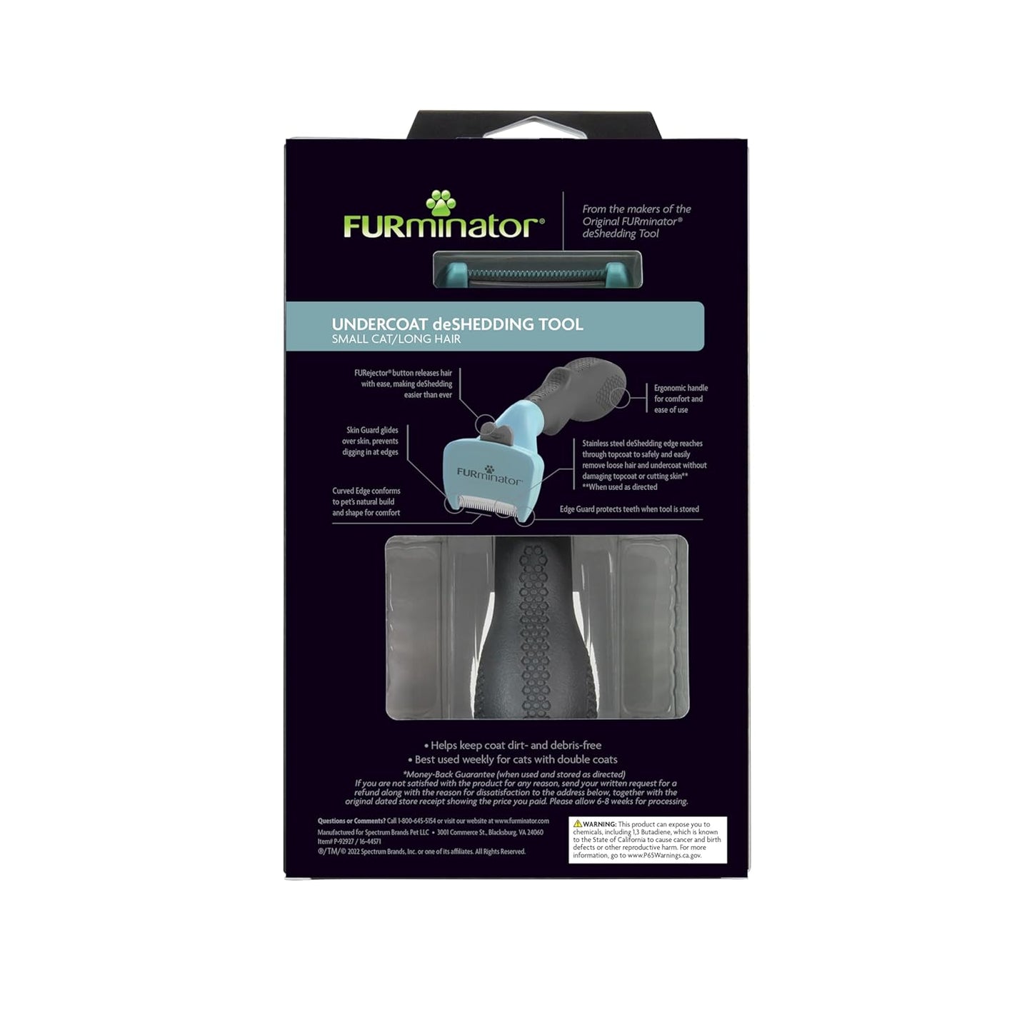 FURminator® deShedding Tool For Medium/Large Cats, Long Hair, Removes Loose Hair From Shedding