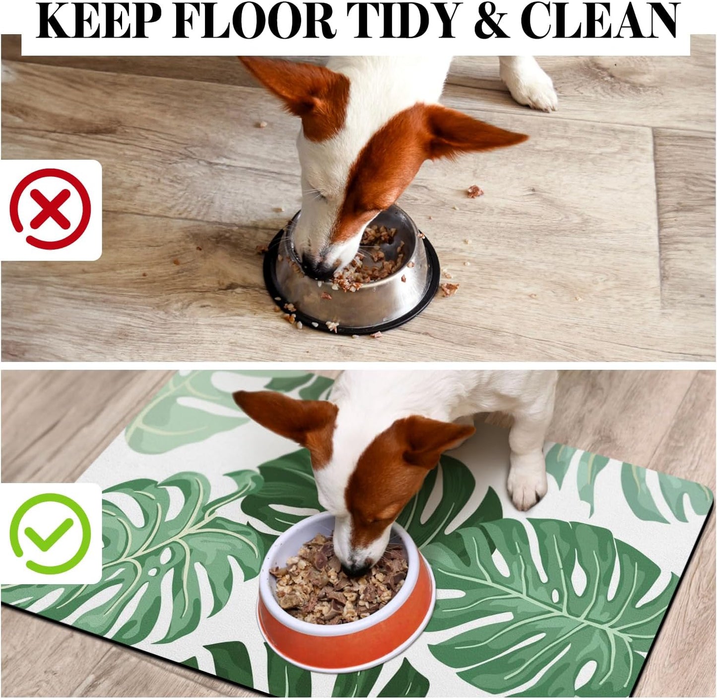Dog Food Mats for Floors, Absorbent Dog Bowl Mat for Food and Water Dispenser, Quick Dry Cat Food Mat Pet Supplies