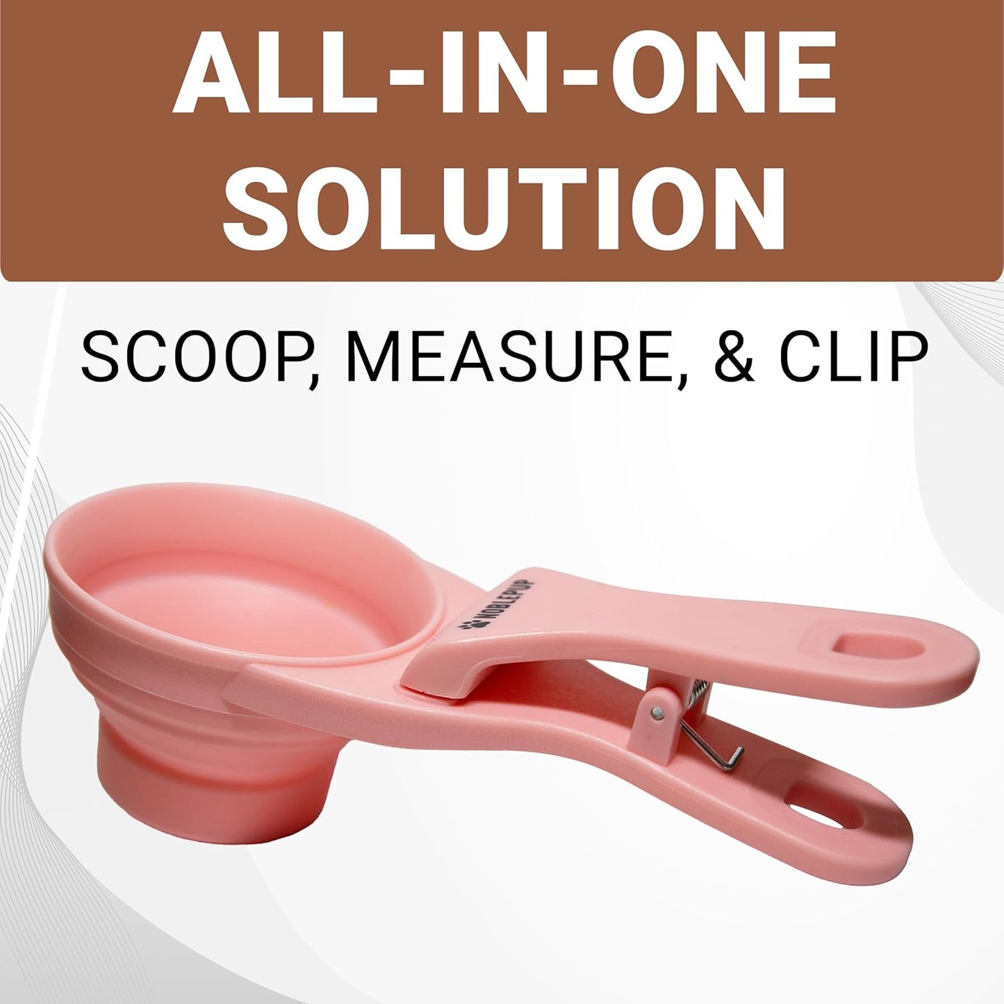 MeasureMate Pet Food Scoops with Bag Clip for Dog and Cat - 3-in-1 Multi-Function Collapsible Food Measuring Cup - 1 Cup Capacity, 8oz, Green - Dishwasher Safe
