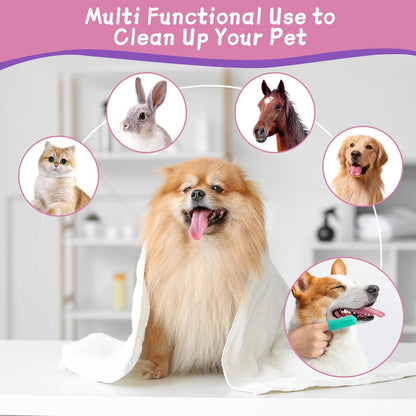 Dog Washing Gloves- Long Sleeved Pet Grooming Gloves - Heat Resistant Silicone Gloves with High-Density Teeth - Efficient Deshedding Glove for Dogs, Cats, Rabbits and Horses