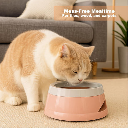 Pets No-Spill Slobber Stopper Water Bowl,Splash Proof Drinking Bowl for Home and Travel,No Messy No Drip No Sloppy Water Bowl for Sm-Med Dogs/Cats/Pets 25OZ