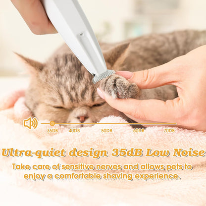 Palksky Dog Clippers for Grooming - 2 in1 Upgraded Electric Dog Paw Trimmer with Nail Grinder, Rechargeable Waterproof Paw Trimmer with Led Display for Dogs Paws, Ears, Face, Rump & Eyes