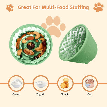 Dog Lick Bowl,Anxiety Relief Non-Slip Silicone Treat Bowl,Durable Anti-Choking Long-Lasting Enrichment Slow Feeder Licking Mat for Small Medium Large Breed,Freezable BPA Free Silicone Dishwasher Safe
