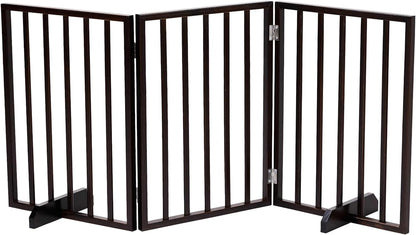 72" Wooden Foldable Dog Gate, Extra Wide Freestanding Pet Gate, No Drilling Required No Assembly, Sturdy & Stable Dog Gate Indoor for Doorways, Easy to Fold and Store, Ideal for Home Use, 4 Panels