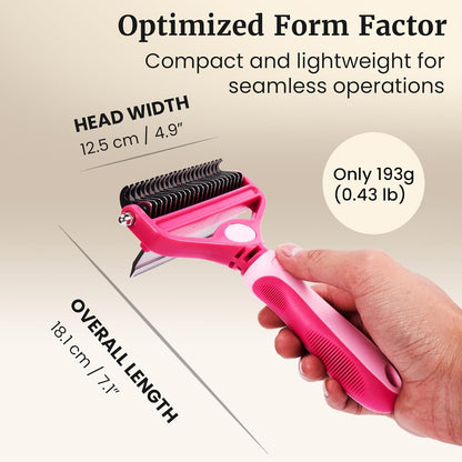 Best Professional De-Shedding Tool and Pet Grooming Brush, D-Shedz for Breeds of Dogs, Cats with Short or Long Hair, Small, Medium and Large (Pink)