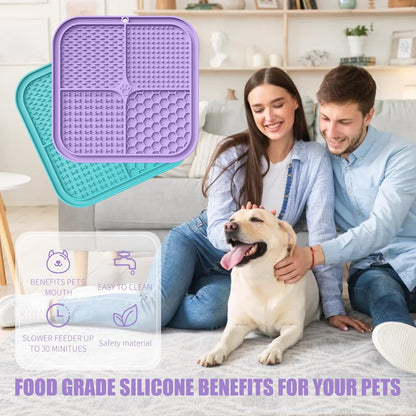 Honomastry Lick Mat for Dogs, Premium Lick Pad with Suction Cups for Dog Anxiety Relief, Slow Feeder Dog Bowls, Bathing, Grooming and Training.