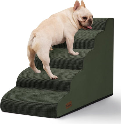 Aodisman 3-Step Dog Ramp and Stairs for Sofa and Chair - Non-Slip Sturdy Pet Steps for Small Dogs and Cats,15.7" H,Grey