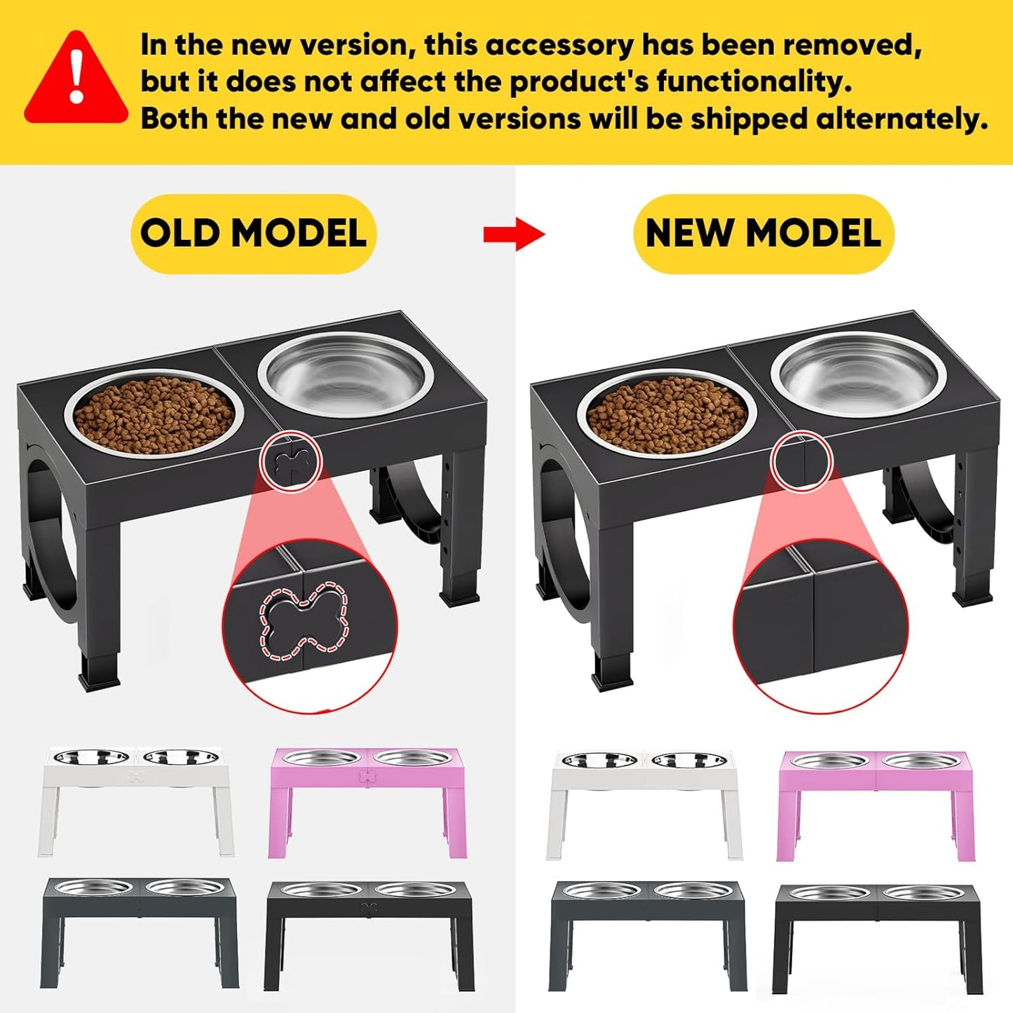 XIAZ Elevated Dog Bowls Large Breed Raised Dogs Bowl Stand Large/Medium Sized Dog Slow Feeder Dogs Bowls Food Water Stands 5 Heights Adjustable 9/11/12/14in Pet Feeder Dish Station