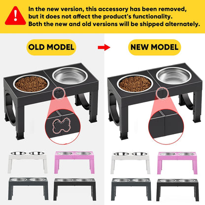XIAZ Elevated Dog Bowls Large Breed Raised Dogs Bowl Stand Large/Medium Sized Dog Slow Feeder Dogs Bowls Food Water Stands 5 Heights Adjustable 9/11/12/14in Pet Feeder Dish Station