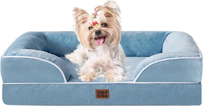 EHEYCIGA Orthopedic Dog Beds for Extra Large Dogs 44x32Inch, Waterproof Memory Foam XL Pet Bed with Sides, Non-Slip and Egg-Crate Foam Big Dog Couch Bed with Washable Removable Cover, Grey